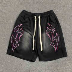 Hellstar Flame Shorts Black