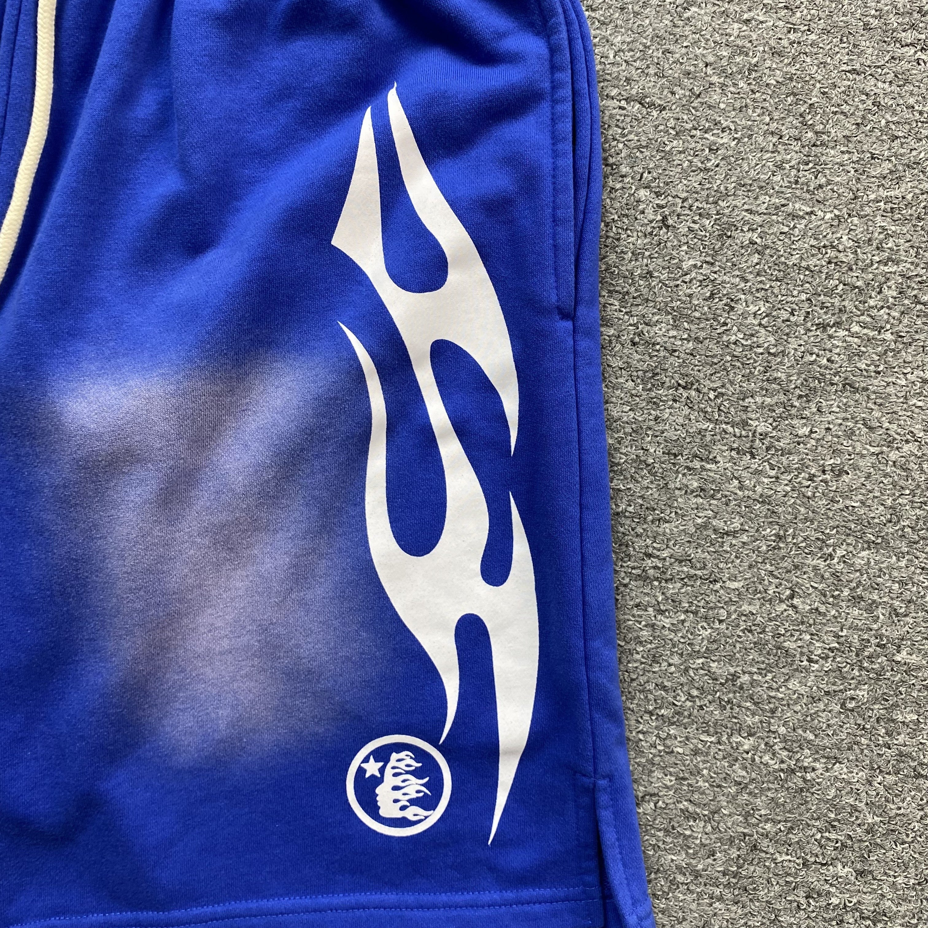 Hellstar Flame Shorts Blue