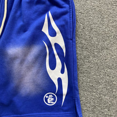 Hellstar Flame Shorts Blue