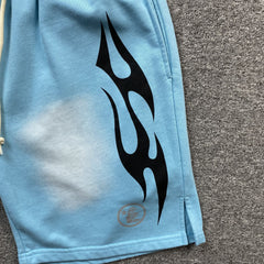 Hellstar Flame Shorts Blue
