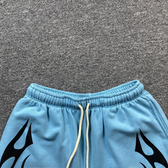 Hellstar Flame Shorts Blue