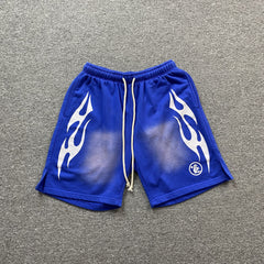 Hellstar Flame Shorts Blue