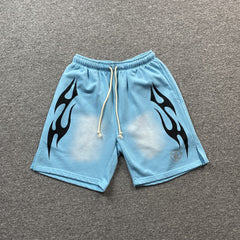 Hellstar Flame Shorts Blue