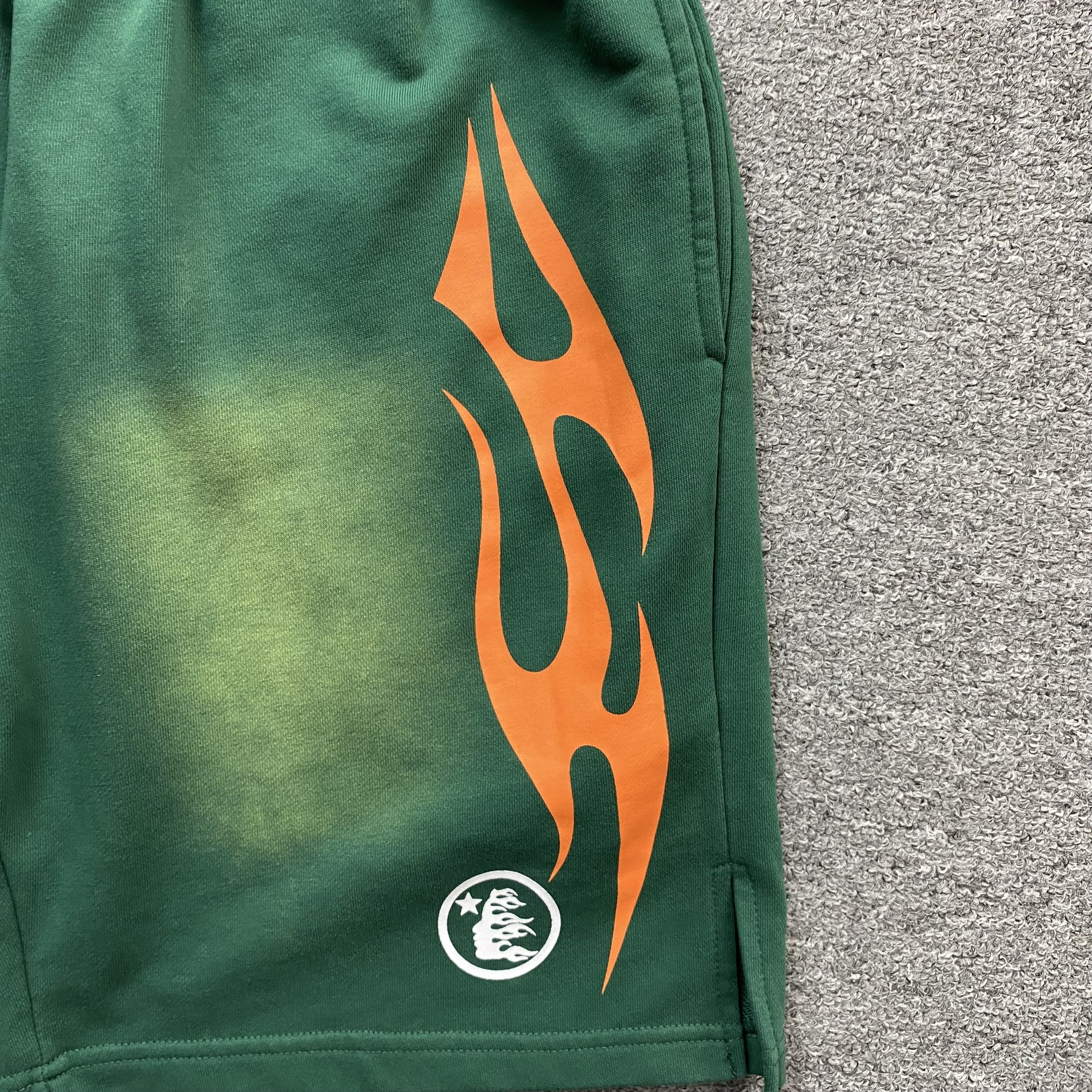 Hellstar Flame Shorts Green