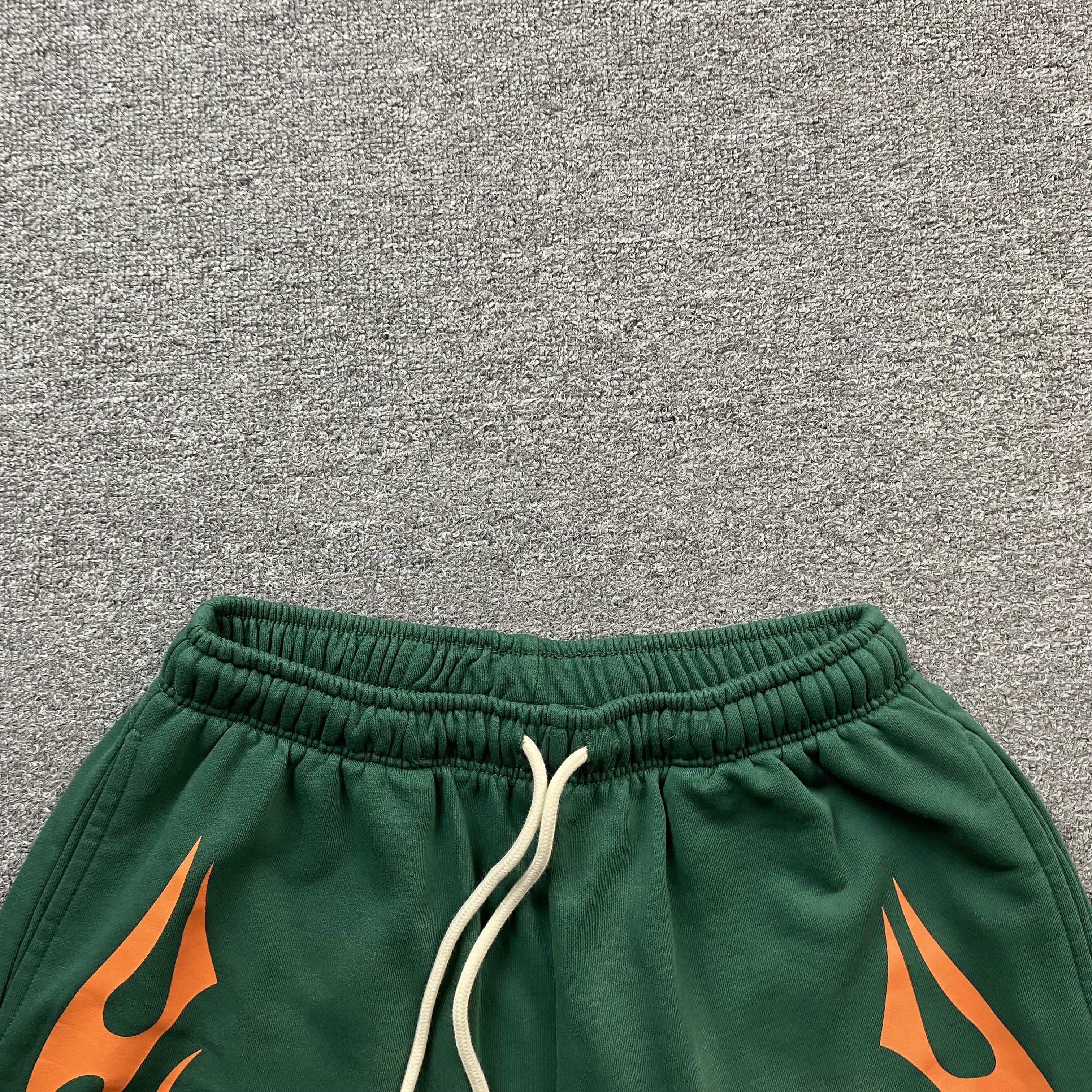 Hellstar Flame Shorts Green