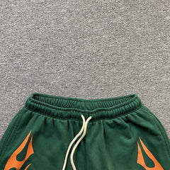 Hellstar Flame Shorts Green