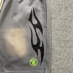 Hellstar Flame Shorts Grey