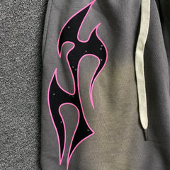 Hellstar Flame Shorts Grey