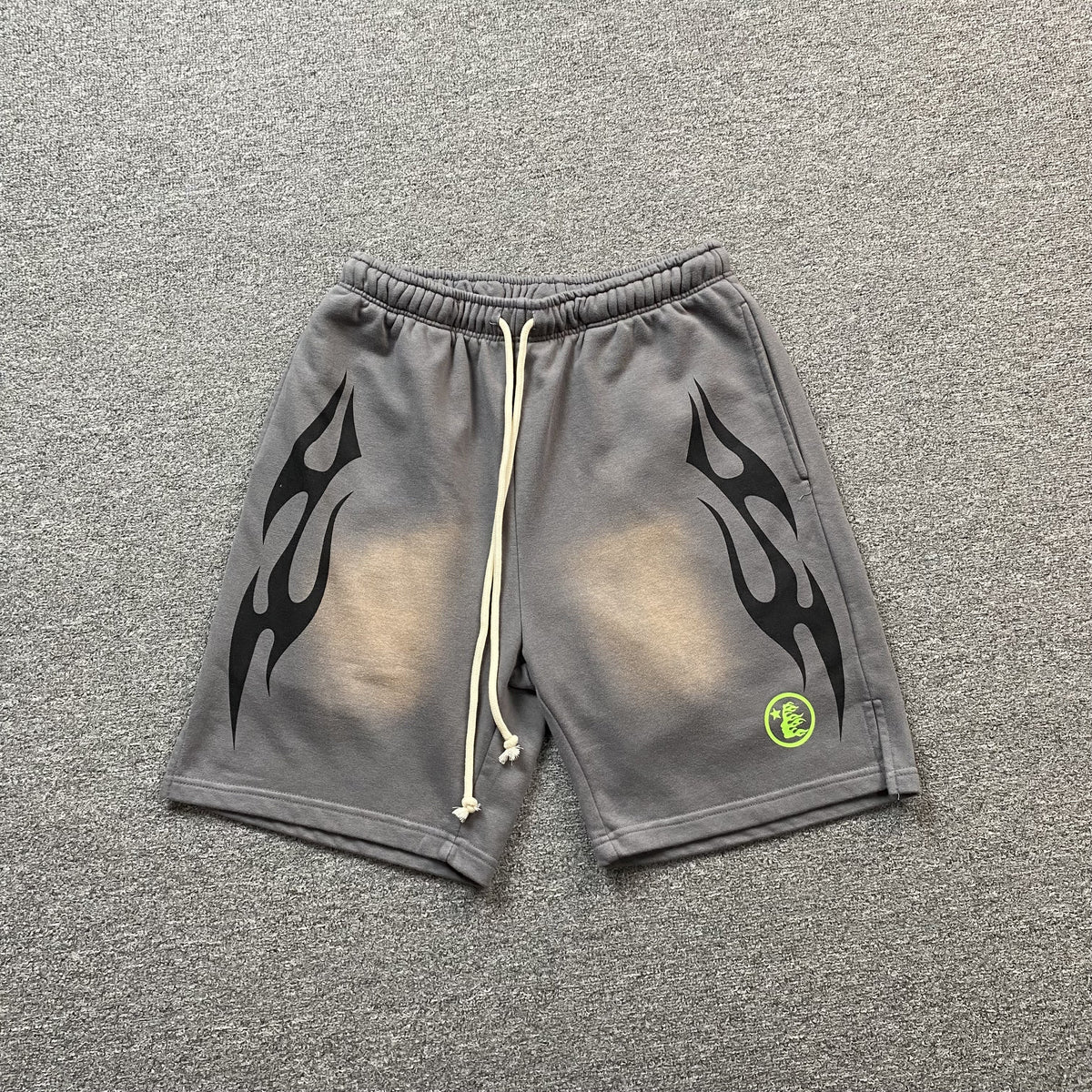 Hellstar Flame Shorts Grey