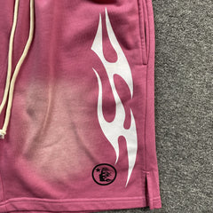 Hellstar Flame Shorts Pink