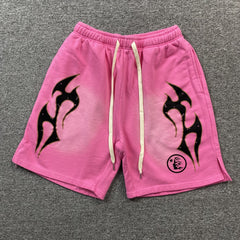Hellstar Flame Shorts Pink