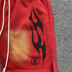 Hellstar Flame Shorts Red