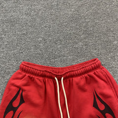 Hellstar Flame Shorts Red