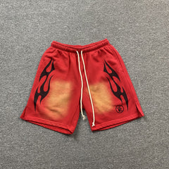 Hellstar Flame Shorts Red