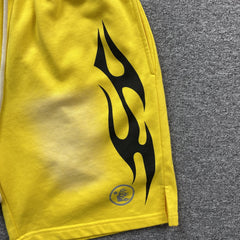 Hellstar Flame Shorts Yellow