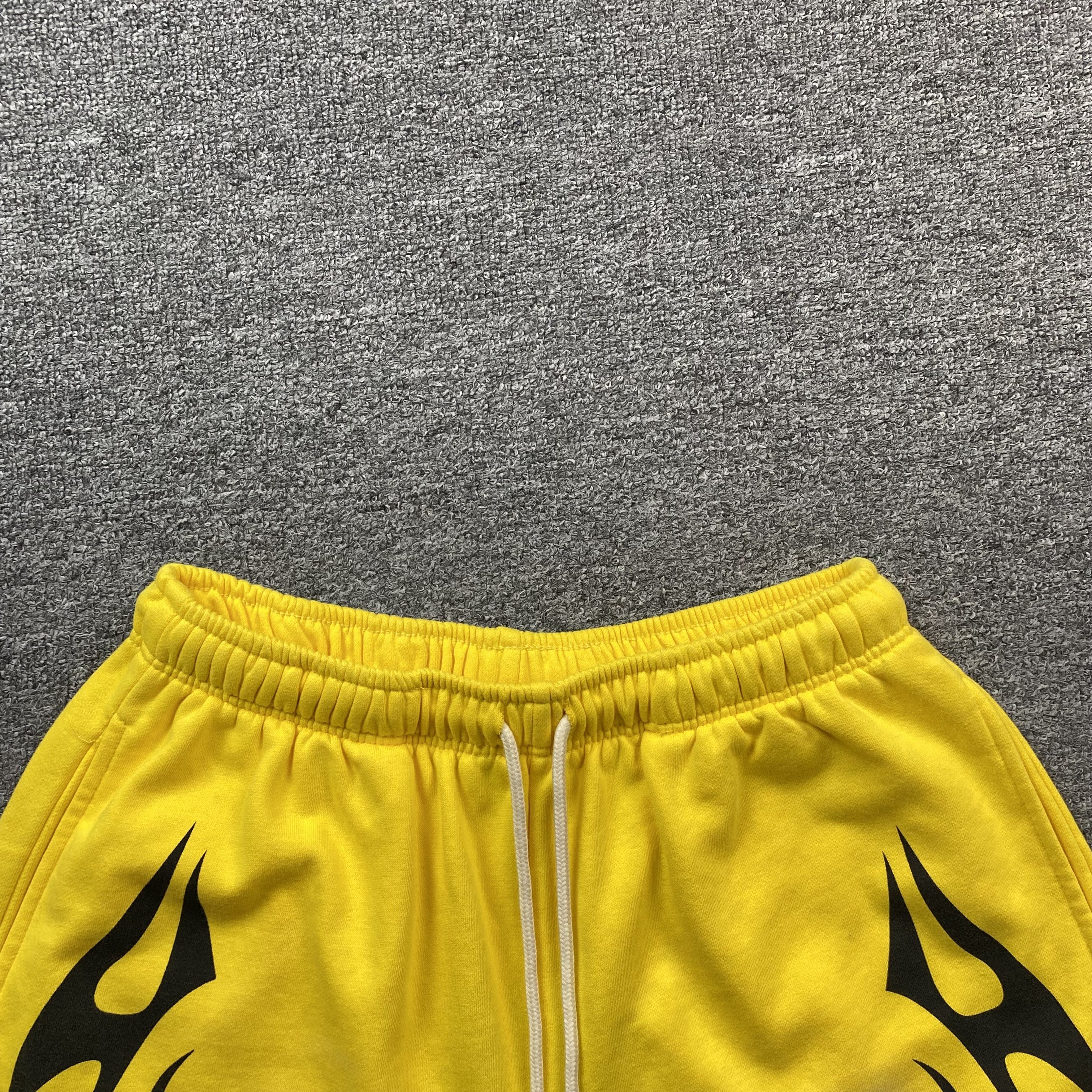 Hellstar Flame Shorts Yellow