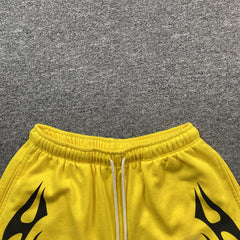 Hellstar Flame Shorts Yellow