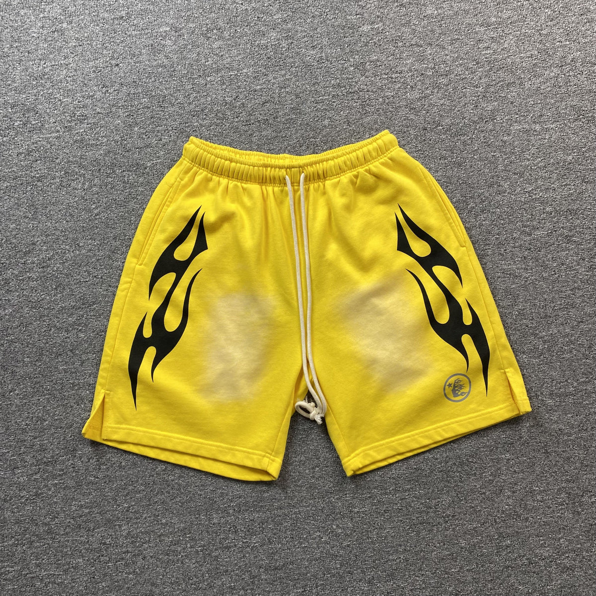 Hellstar Flame Shorts Yellow
