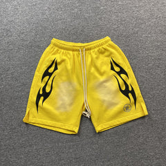 Hellstar Flame Shorts Yellow