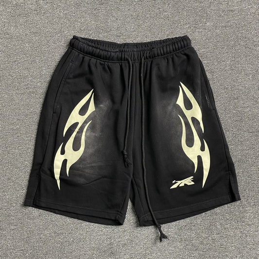 Hellstar Sports Flame Shorts Black
