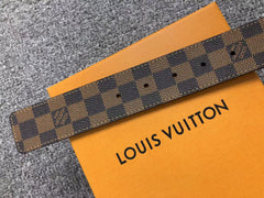 Louis Vuitton Damier Gold LV Initials Belt Brown