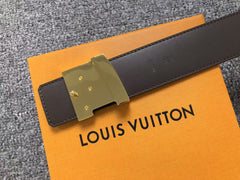 Louis Vuitton Damier Gold LV Initials Belt Brown