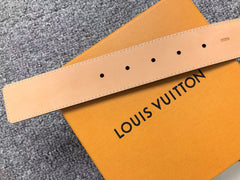 Louis Vuitton Monogram Gold LV Initials Belt Brown