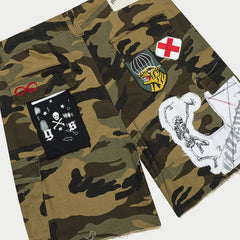God Speed Patchwork Cargo Shorts