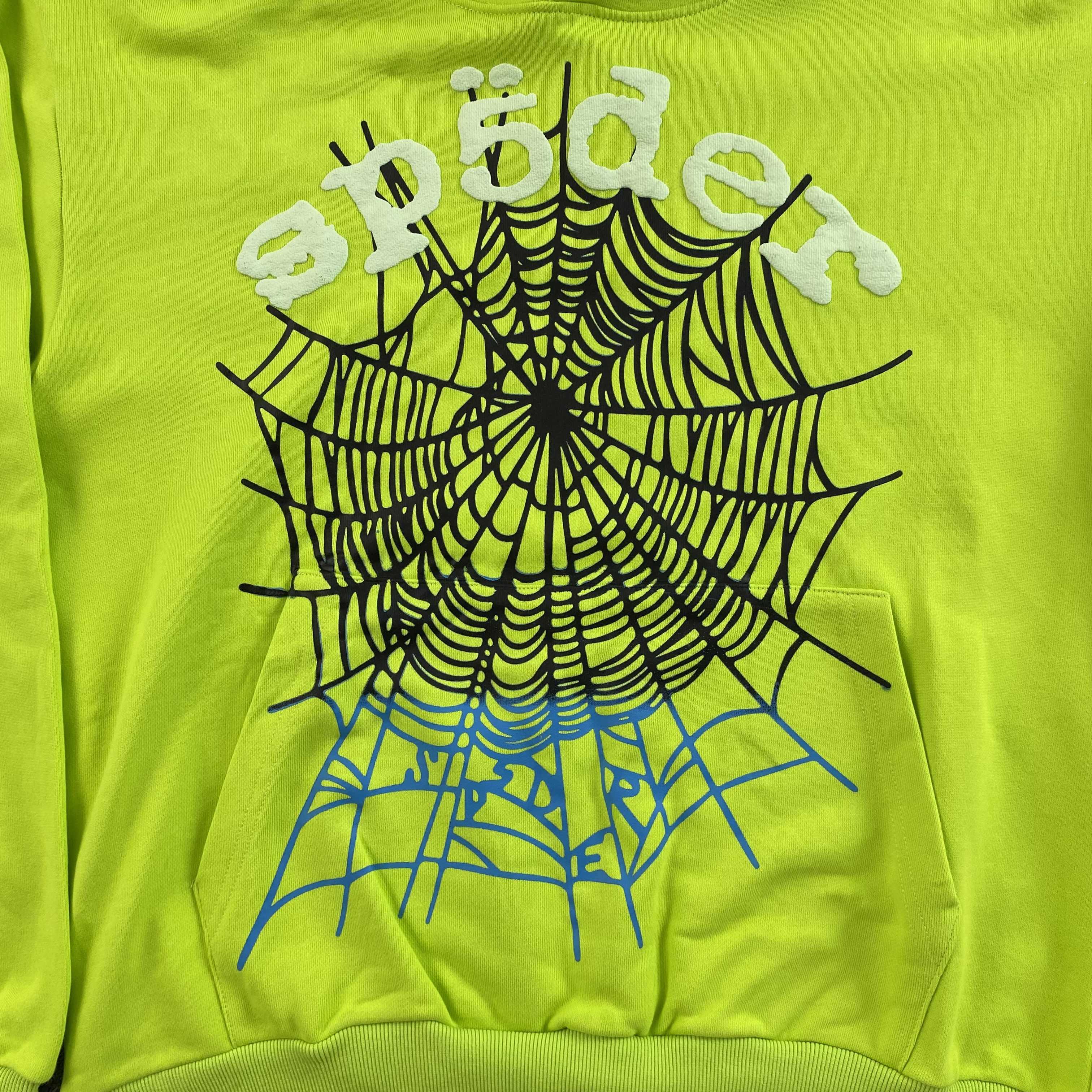 Sp5der OG Web V2 Gradient Hoodie Acid Green