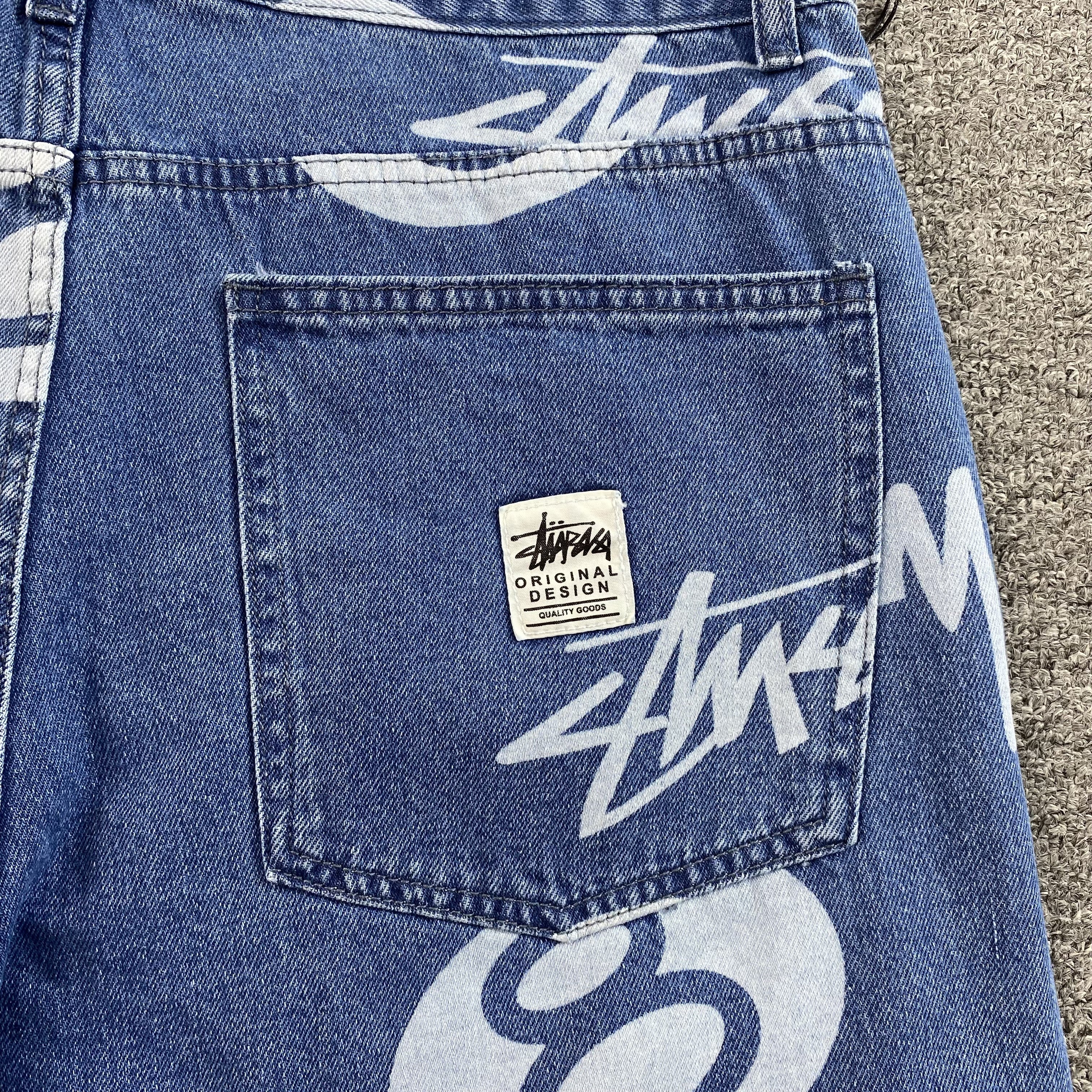 Stussy 8 Ball Denim Shorts Blue