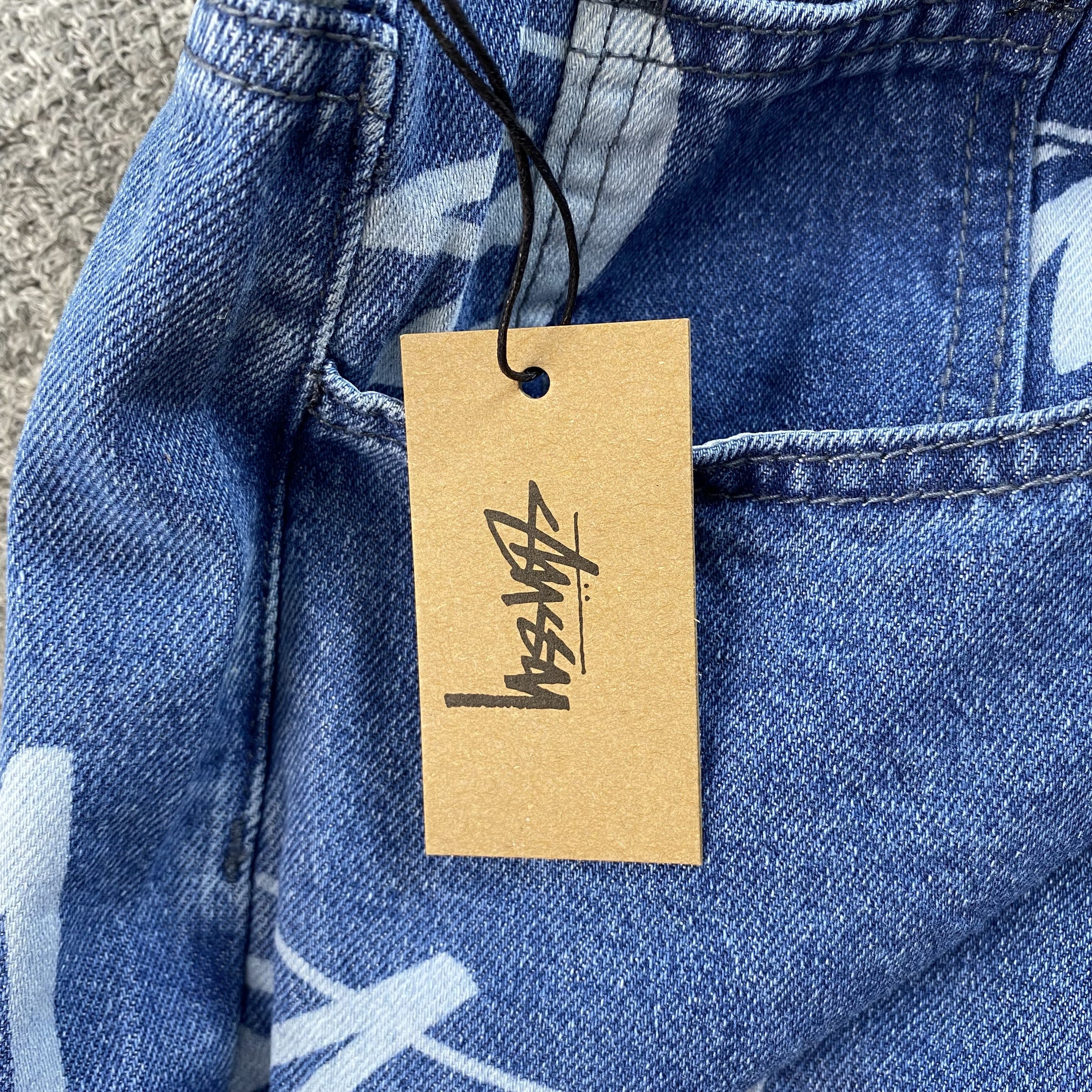 Stussy 8 Ball Denim Shorts Blue