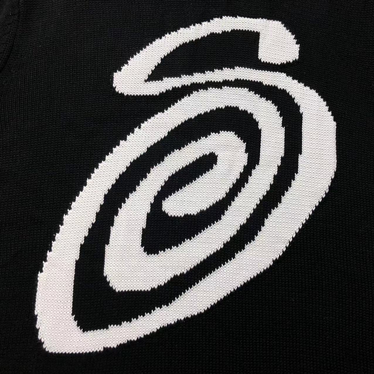 Stussy Curly S Knit Sweater Black