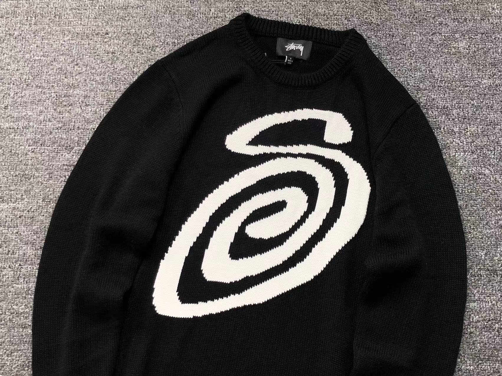 Stussy Curly S Knit Sweater Black