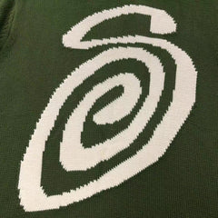 Stussy Curly S Knit Sweater Green