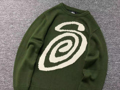 Stussy Curly S Knit Sweater Green