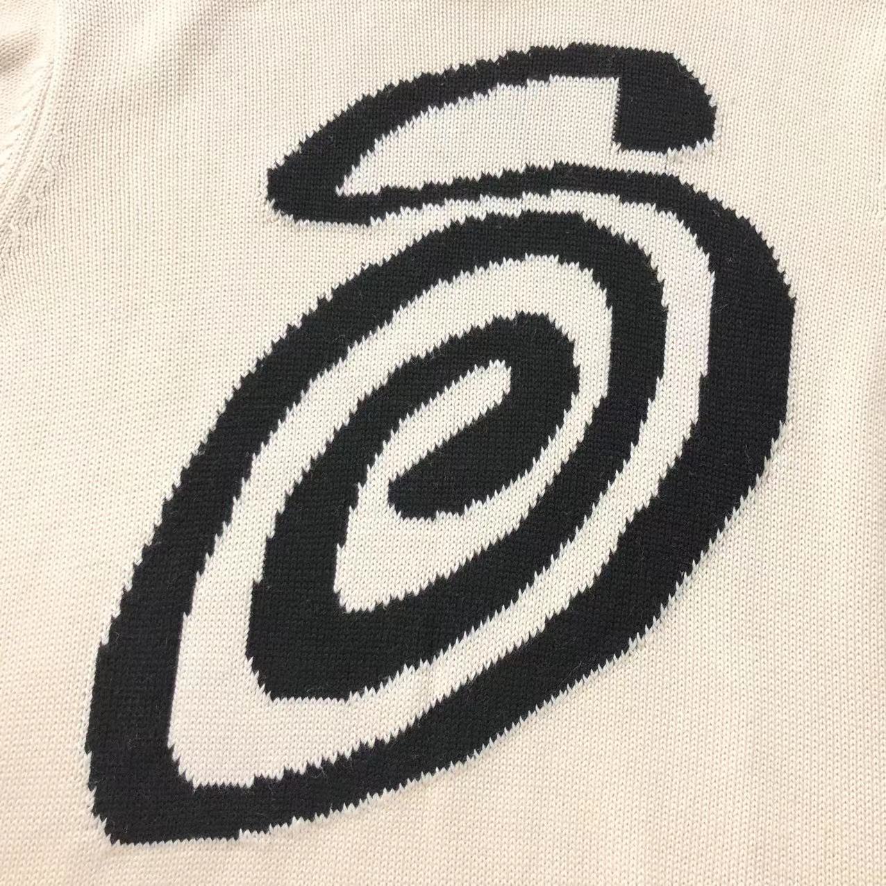 Stussy Curly S Knit Sweater Natural