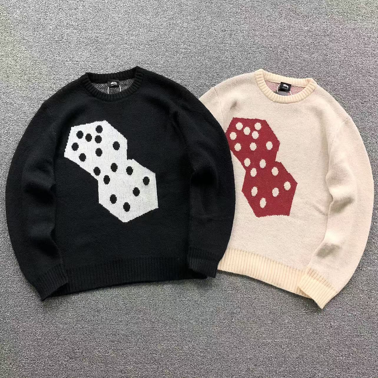 Stussy Dice Mohair Knit Sweater Bone