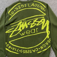 Stussy Laguna Icon Sweater Dark Green