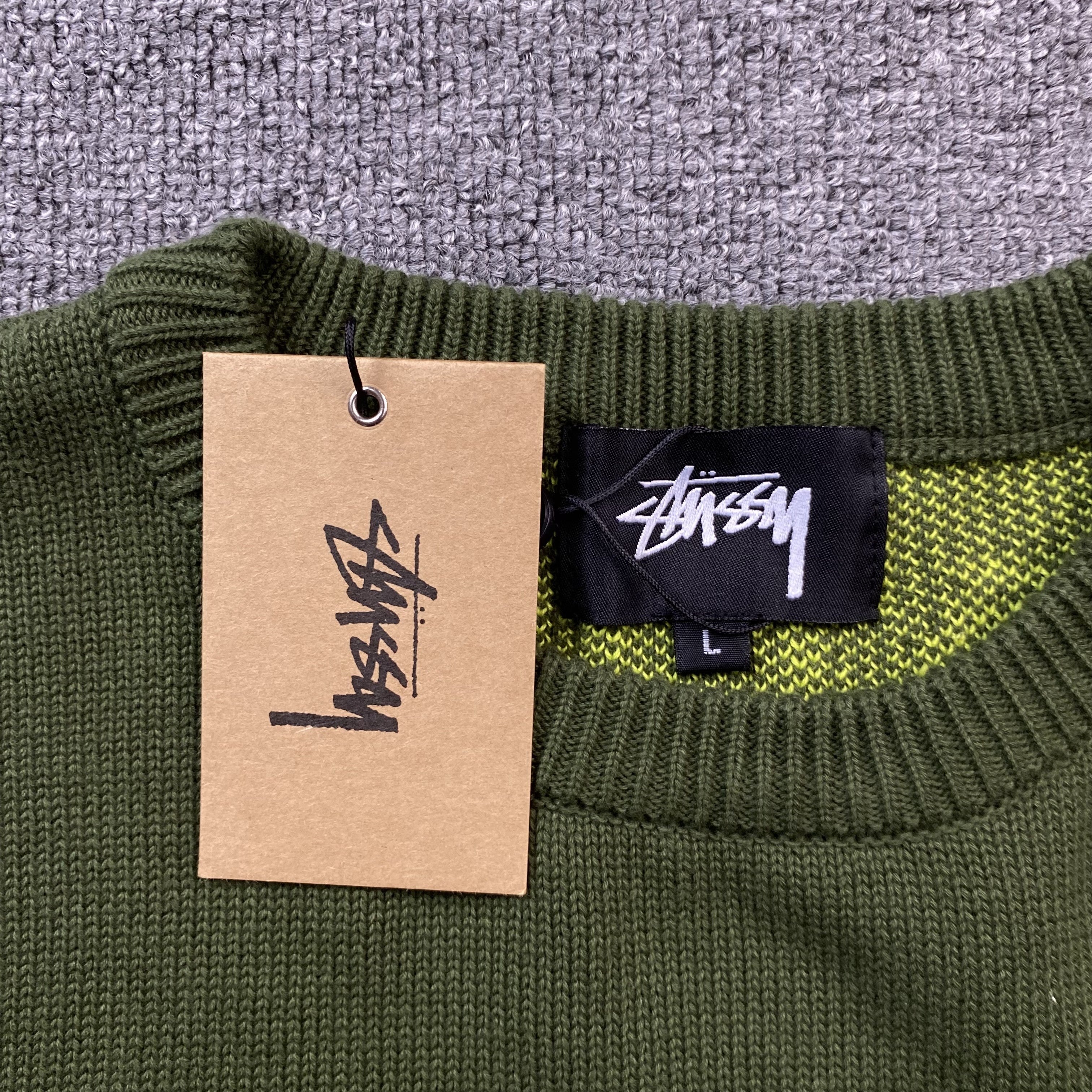 Stussy Laguna Icon Sweater Dark Green