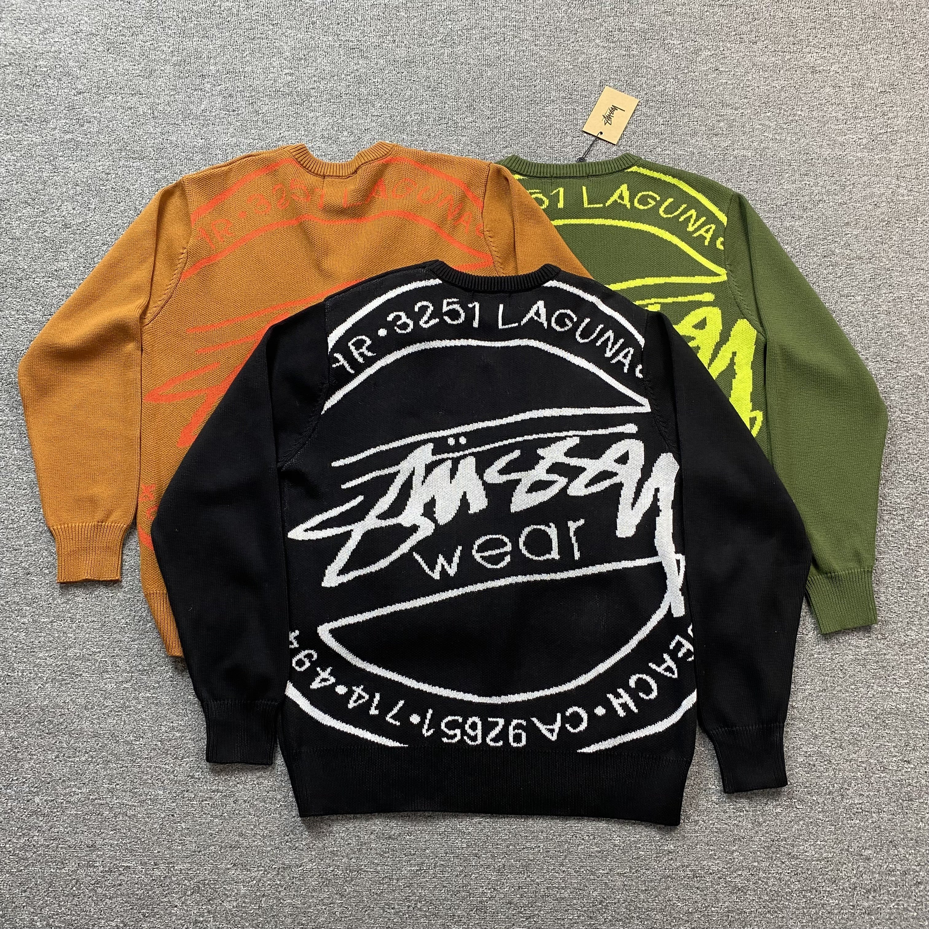 Stussy Laguna Icon Sweater Dark Green