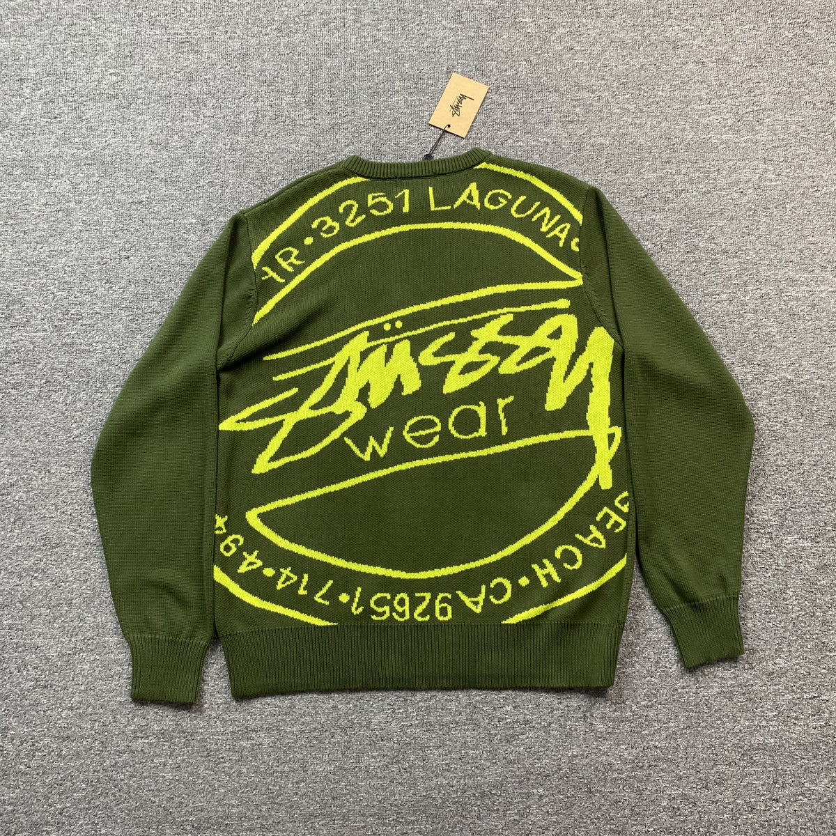 Stussy Laguna Icon Sweater Dark Green