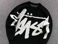 Stussy Stock Logo Knit Sweater Black