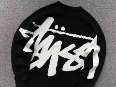 Stussy Stock Logo Knit Sweater Black
