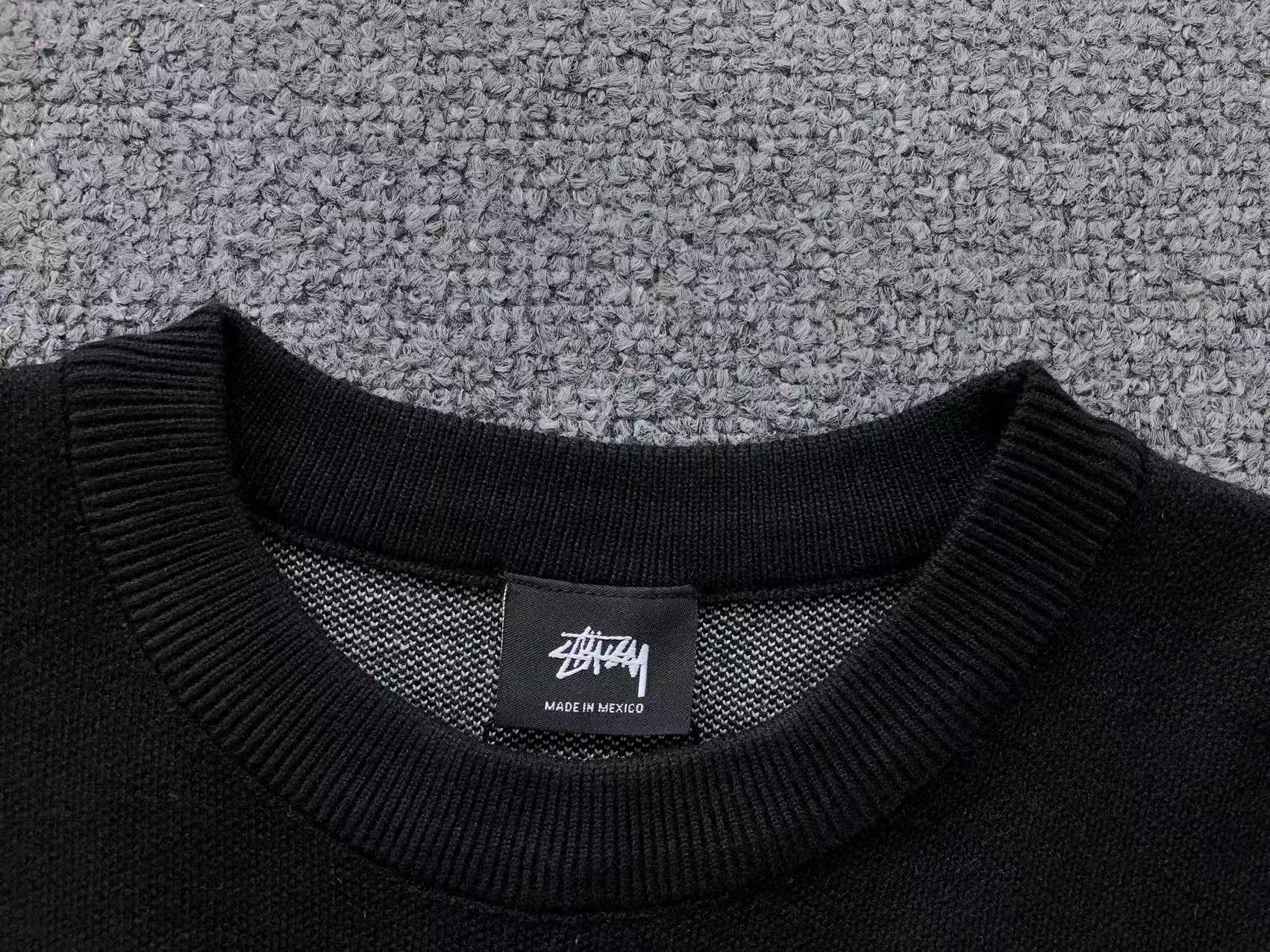 Stussy Stock Logo Knit Sweater Black