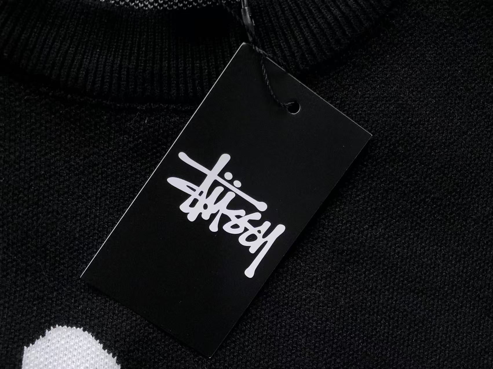 Stussy Stock Logo Knit Sweater Black
