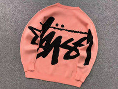 Stussy Stock Logo Knit Sweater Pink