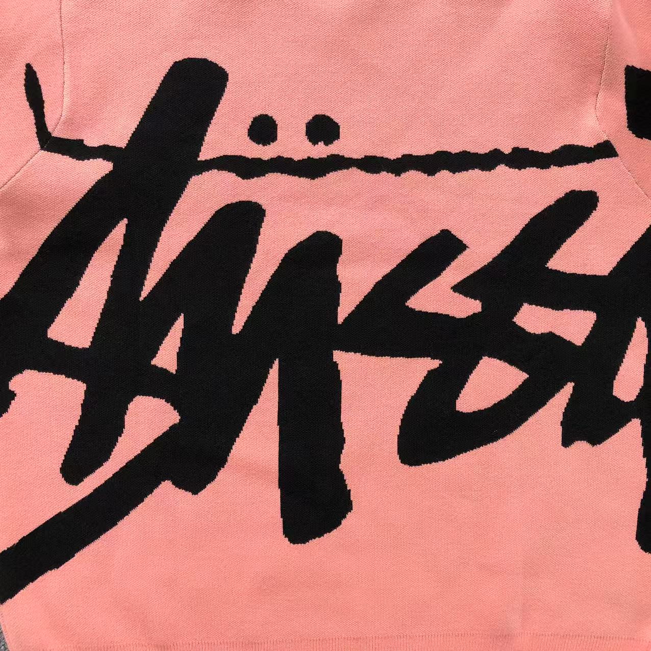 Stussy Stock Logo Knit Sweater Pink