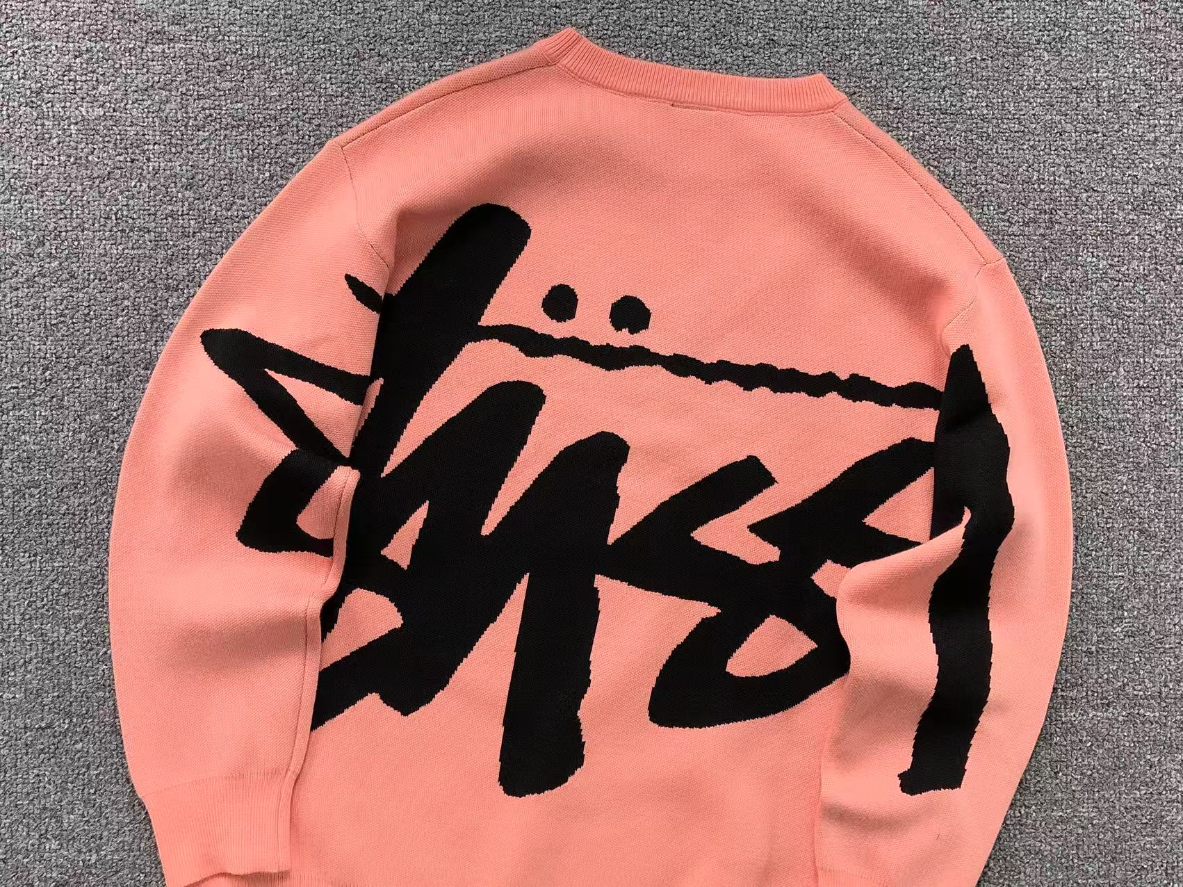Stussy Stock Logo Knit Sweater Pink