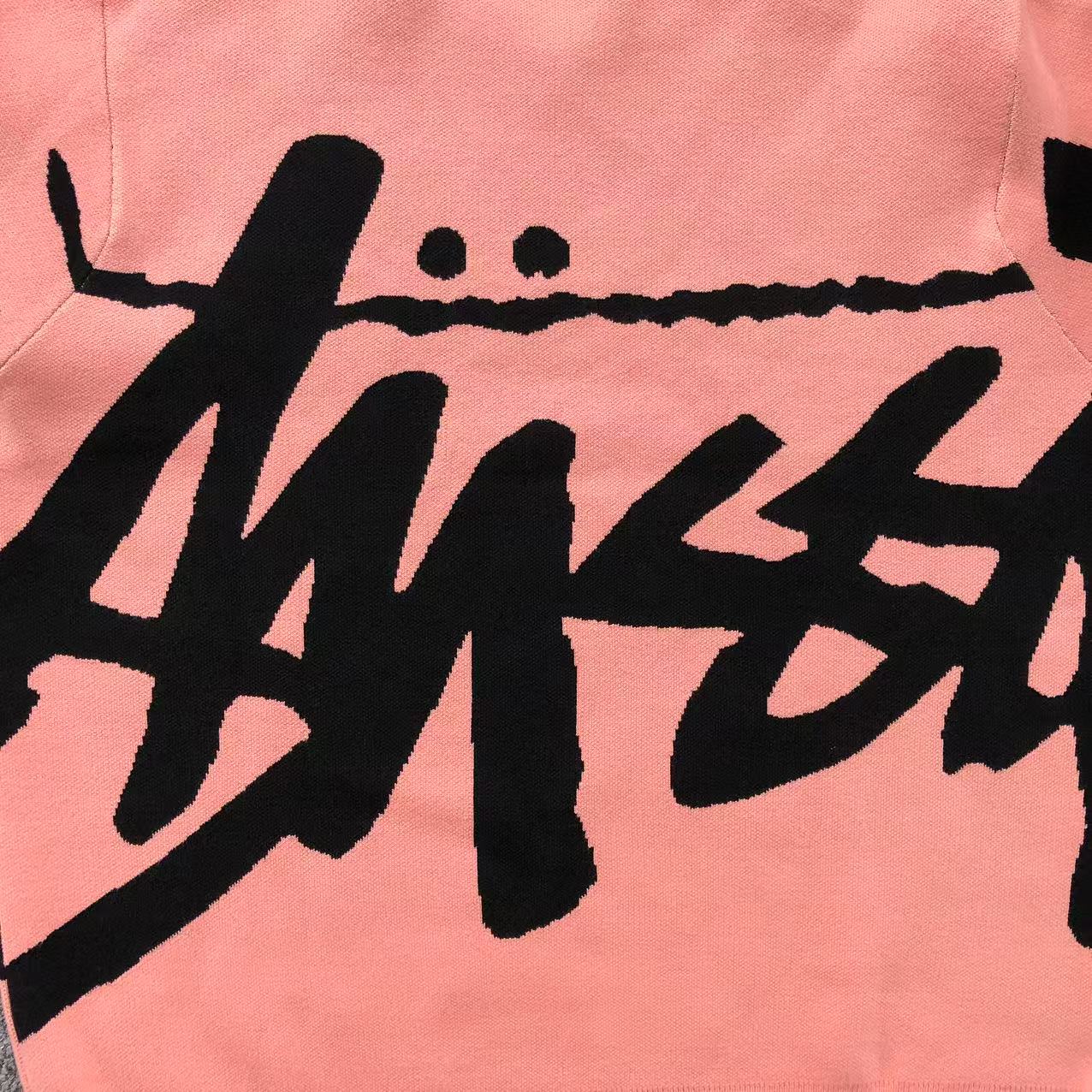 Stussy Stock Logo Knit Sweater Pink