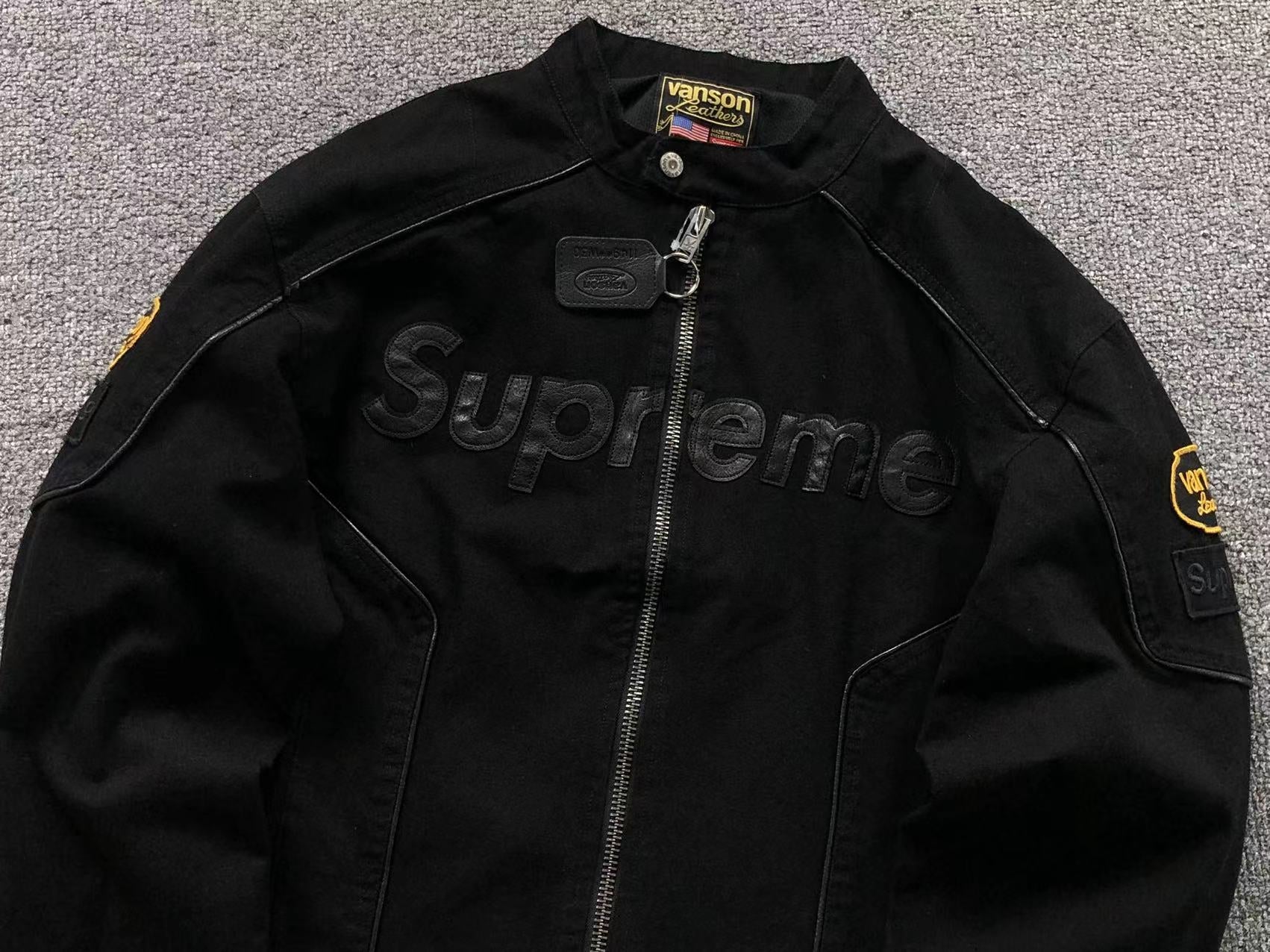 Supreme Vanson Leathers Cordura Cotton Jacket Black